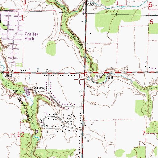 Topographic Map of New Hope Baptist Church, MI