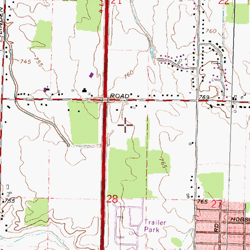 Topographic Map of Birchwood Mobile Home Park, MI
