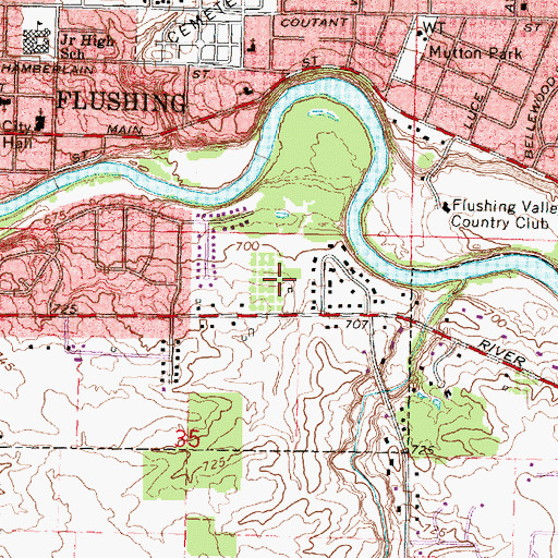 Topographic Map of River Road Park, MI