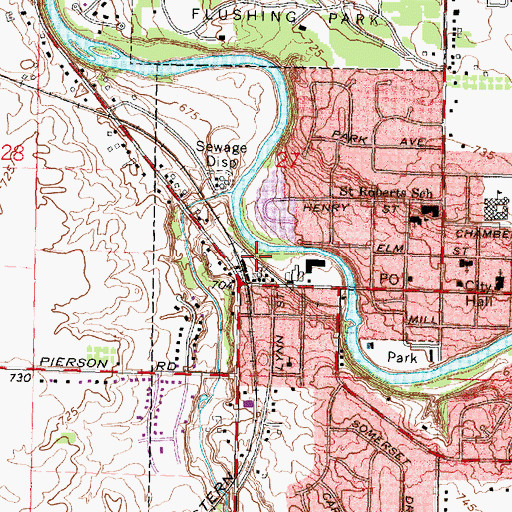 Topographic Map of Flushing Station, MI