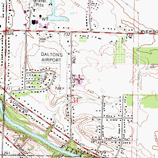 Topographic Map of Genesee Intermediate School, MI