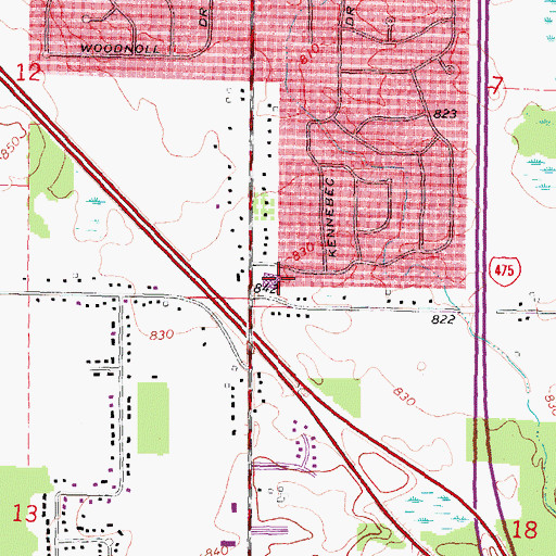 Topographic Map of Berean Baptist Church, MI