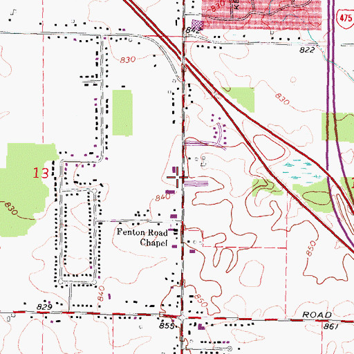 Topographic Map of Holy Spirit Lutheran Church, MI
