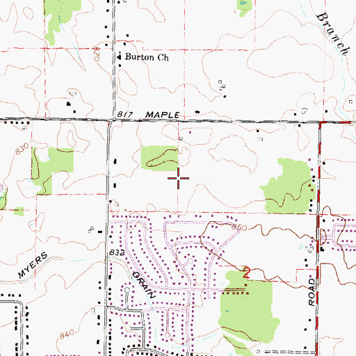 Topographic Map of Revival Tabernacle Church, MI