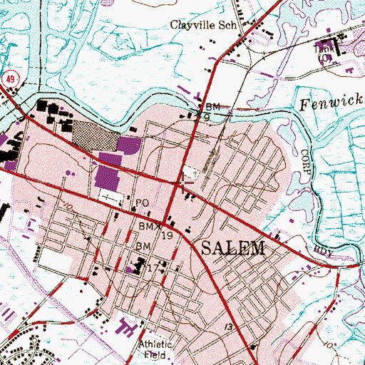 Topographic Map of Market Street Historic District, NJ
