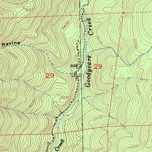 Topographic Map of Collins Ravine, CA