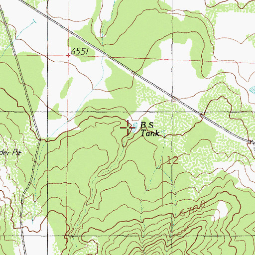 Topographic Map of BS Tank, AZ