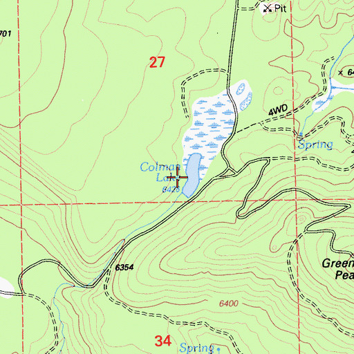 Topographic Map of Colman Lake, CA