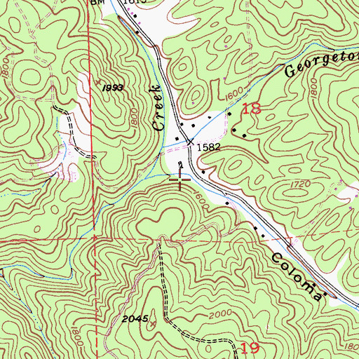Topographic Map of Coloma Canyon, CA