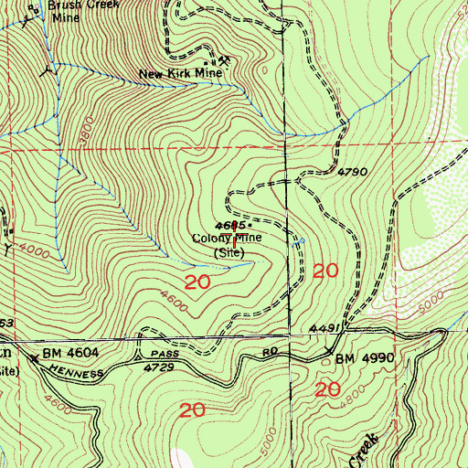 Topographic Map of Colony Mine, CA