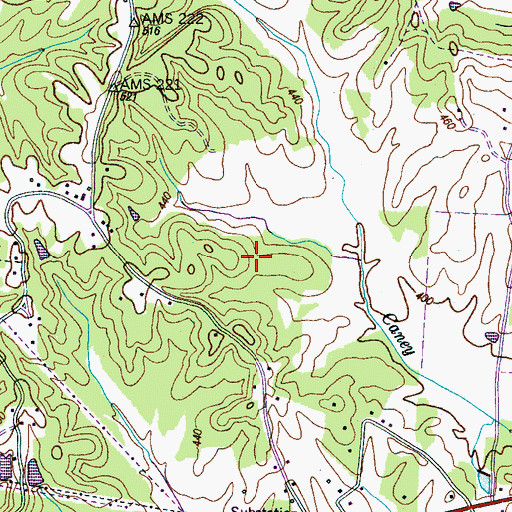Topographic Map of Chesterfield Census Designated Place, TN
