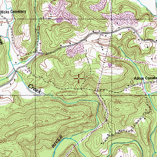 Topographic Map of Coalfield Census Designated Place, TN