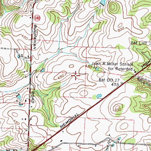 Topographic Map of Nobles Census Designated Place, TN