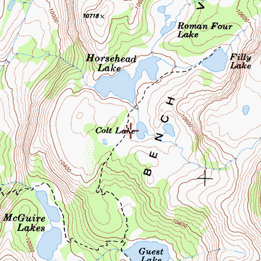 Topographic Map of Colt Lake, CA