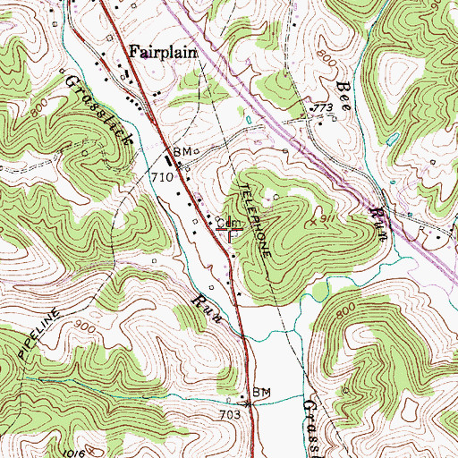 Topographic Map of Casto-Crane Cemetery, WV