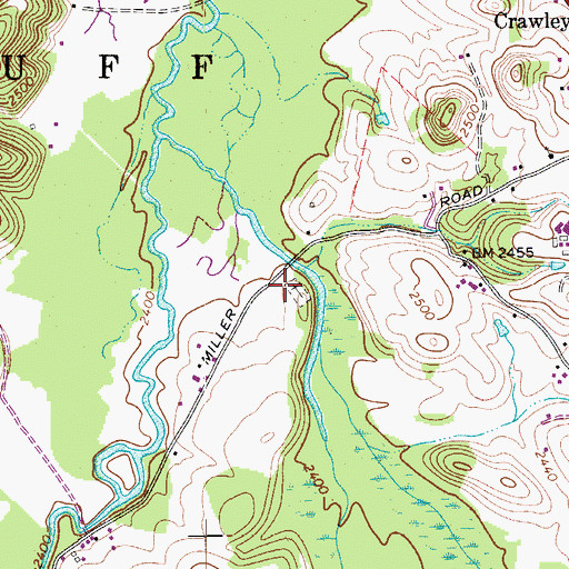 Topographic Map of Old Amwell Cemetery, WV