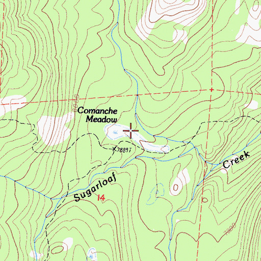 Topographic Map of Comanche Meadow, CA