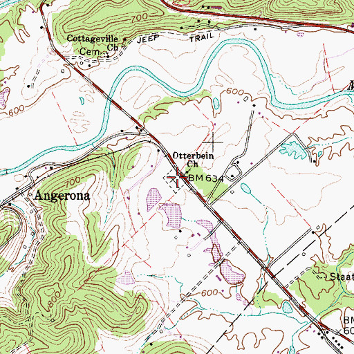 Topographic Map of Otterbein Cemetery, WV