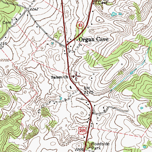 Topographic Map of Salem Cemetery, WV