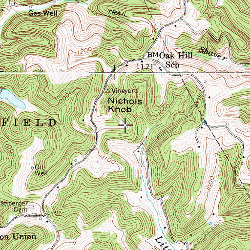 Topographic Map of J Herbert Smith Cemetery, WV