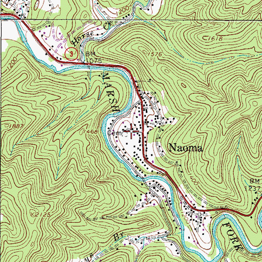 Topographic Map of Adkins Cemetery, WV