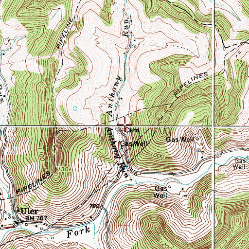 Topographic Map of Harold Cemetery, WV