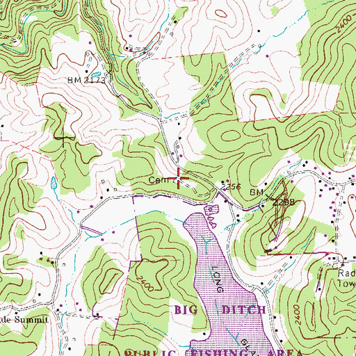 Topographic Map of Hoover Cemetery, WV