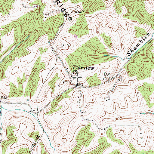 Topographic Map of Fairview Cemetery, WV