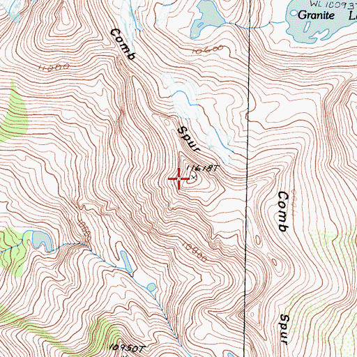 Topographic Map of Comb Spur, CA