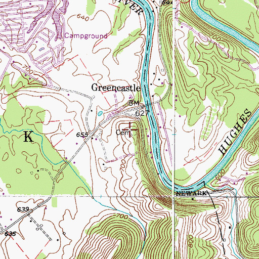 Topographic Map of Fought Cemetery, WV