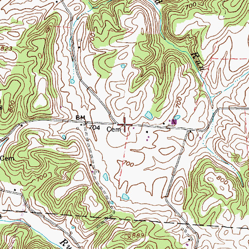 Topographic Map of Peter Fry Cemetery, WV