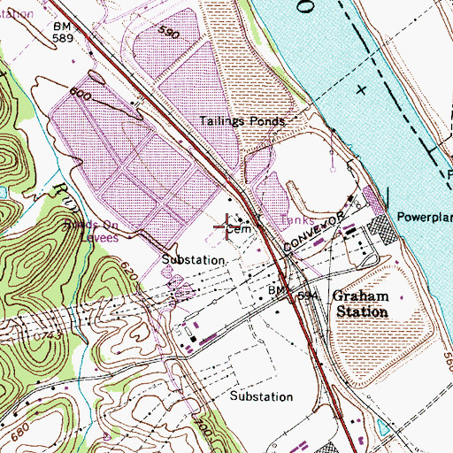 Topographic Map of Graham Cemetery, WV
