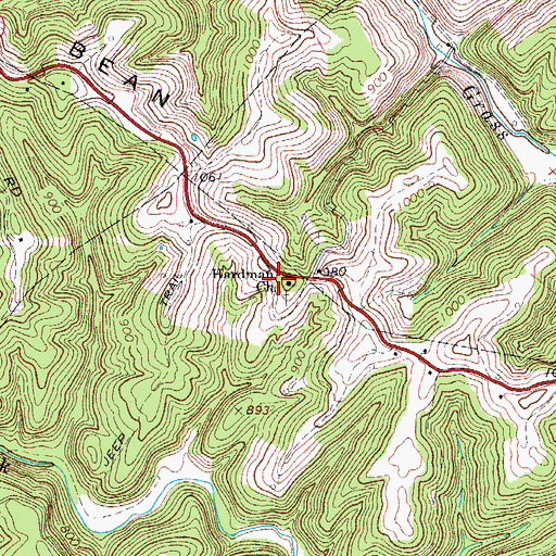 Topographic Map of Hardman Chapel Cemetery, WV