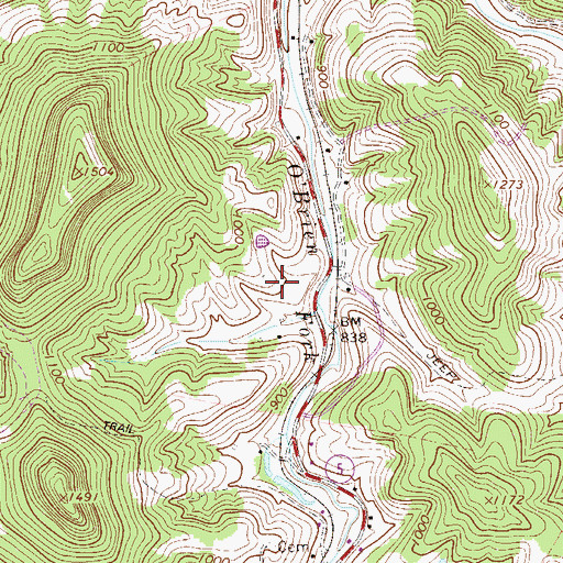Topographic Map of Little Kanawha Memorial Gardens, WV