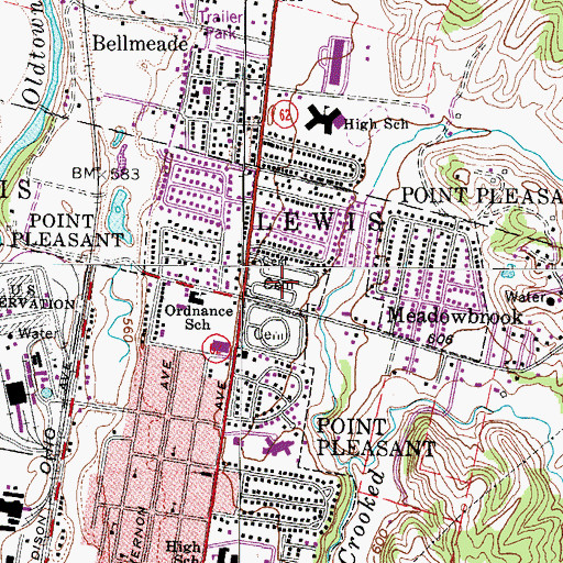 Topographic Map of Lone Oak  Cemetery 1, WV