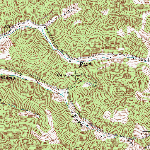 Topographic Map of Moore Cemetery, WV