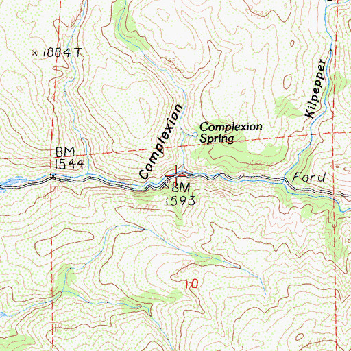 Topographic Map of Complexion Canyon, CA