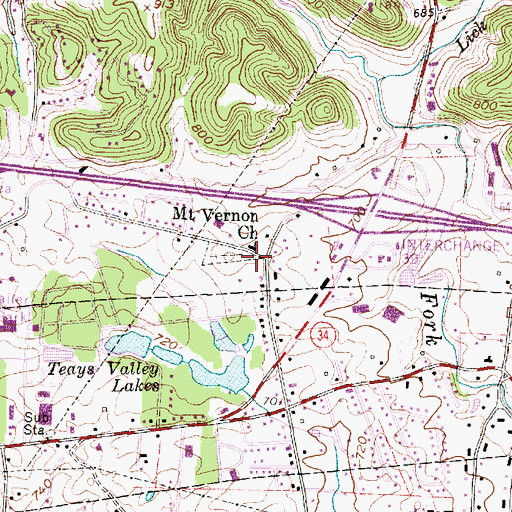 Topographic Map of Mount Vernon Cemetery, WV