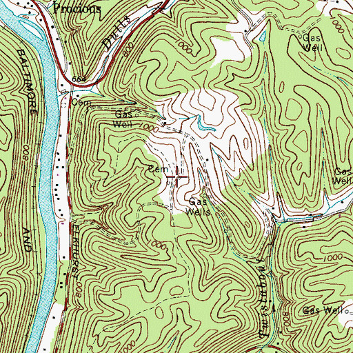 Topographic Map of Samples Cemetery, WV