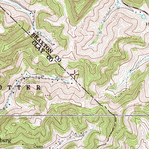Topographic Map of Mollohan Cemetery, WV