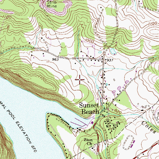Topographic Map of Jennewine Cemetery, WV