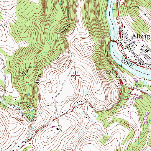 Topographic Map of Albright-Saint Joe Cemetery, WV