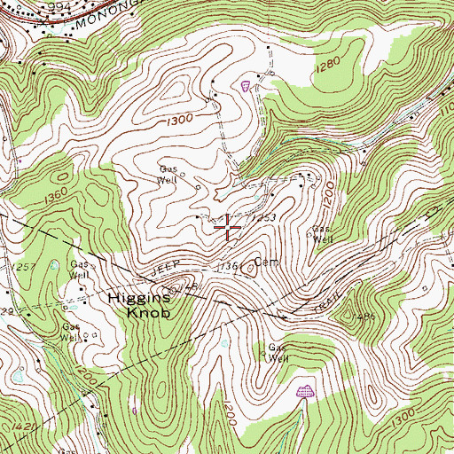 Topographic Map of Bradford Cemetery, WV