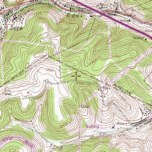 Topographic Map of Brewster Cemetery, WV