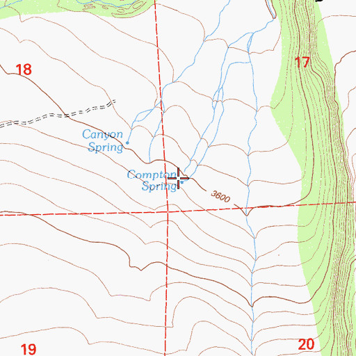 Topographic Map of Compton Spring, CA