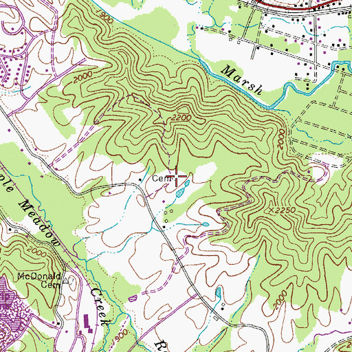 Topographic Map of Davis-Bailey Homestead Cemetery, WV
