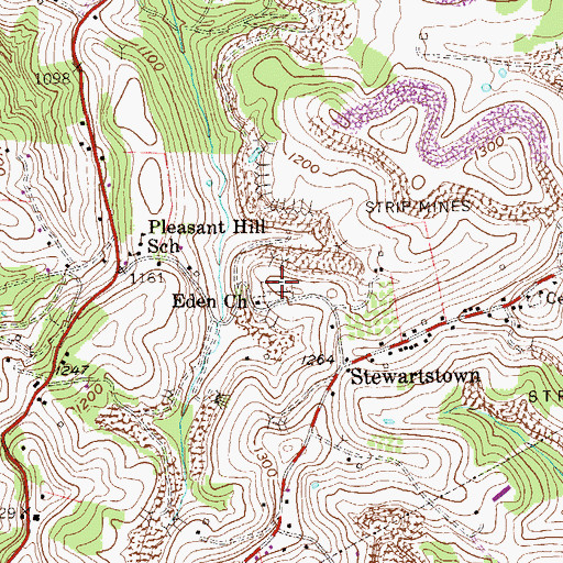 Topographic Map of Eden United Methodist Church Cemetery, WV