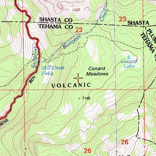 Topographic Map of Conard Meadows, CA