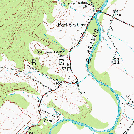 Topographic Map of Dice Cemetery, WV