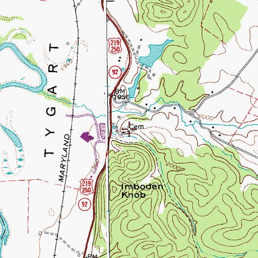 Topographic Map of Stalnaker Cemetery, WV